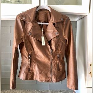 NWT- Max Studio Lined Faux Leather Jacket! XS